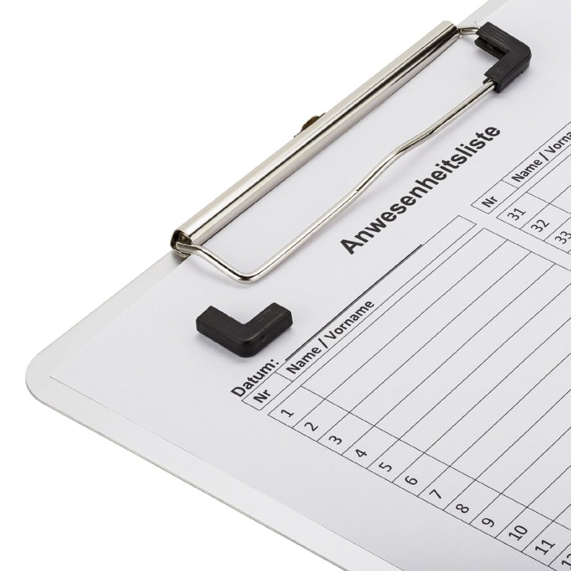 Läufer presse-papiers aluminium A4, pince plate, coins arrondis